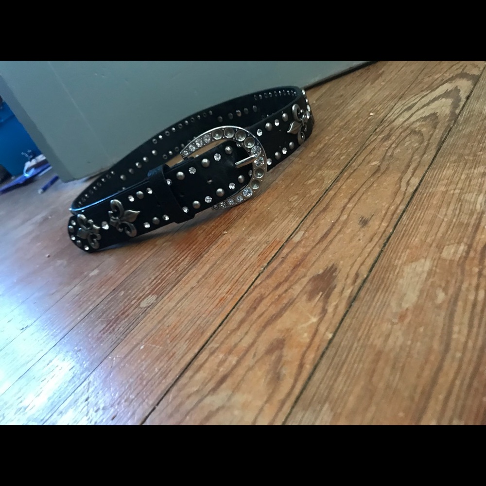 Black embellished belt